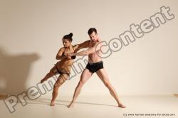 Underwear Woman - Man White Average Short Brown Dancing Dynamic poses Academic